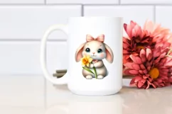 Easter Bunny Egg Flower, Clipart |T-shirt, Mug PNG Product Image 3