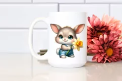 Easter Bunny Egg Flower, Clipart |T-shirt, Mug PNG Product Image 3