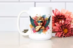 Cupid Angel Of Love Gesture Watercolor Florals Clipart Product Image 3