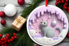 Christmas Round Ornament Sublimation Product Image 1