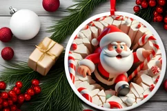 Christmas Round Cute Animal Ornament Sublimation Product Image 1