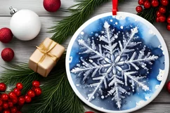 Christmas Round Cute Ornament Sublimation Product Image 1