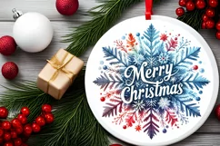 Christmas Round Cute Ornament Sublimation Product Image 1