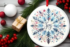 Penguin Christmas Round Cute Ornament Sublimation Product Image 2