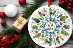 Christmas Round Cute Ornament Sublimation Product Image 1