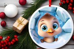 Christmas Round Cute Animal Ornament Sublimation Product Image 1