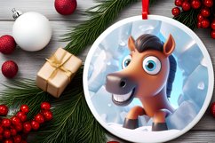 Christmas Round Cute Animal Ornament Sublimation Product Image 1