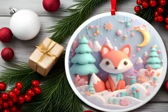 Christmas Round Ornament Sublimation Product Image 1