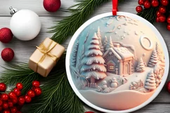 Christmas Round Ornament Sublimation Product Image 1