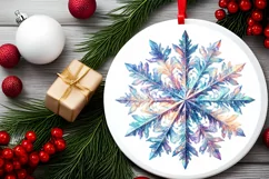 Snow Flake Christmas Round Cute Ornament Sublimation Product Image 1