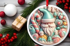 Pastel Christmas Round Ornament Sublimation Product Image 1