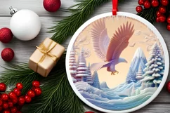 Pastel Christmas Round Ornament Sublimation Product Image 1