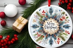 Christmas Round Cute Ornament Sublimation Product Image 1
