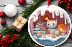 Christmas Round Ornament Sublimation Product Image 1