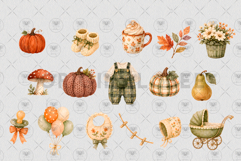 Pumpkin Fall Baby Clipart Product Image 3