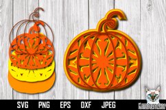 3d layered pumpkin, fall multilayered cut file, autumn svg Product Image 1