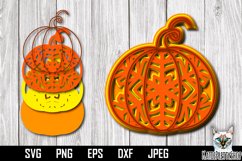 3d layered pumpkin, fall multilayered cut file, autumn svg Product Image 1