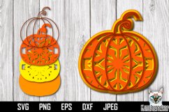 3d layered pumpkin, fall multilayered cut file, autumn svg Product Image 1