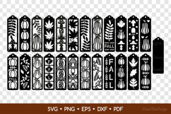 24 Two Layered Autumn Bookmarks SVG Bundle, Fall Papercut Product Image 2