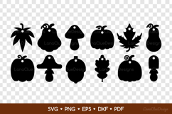 12 Fall Shaped Gift Tags SVG Bundle, Autumn Paper Cut Files Product Image 2