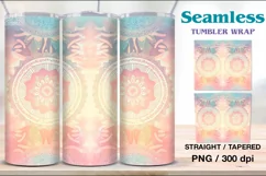 4 Rainbow Boho Tumbler Sublimation, 20 oz Tumbler Wrap Product Image 2