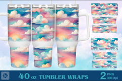2 Rainbow Celestial Tumbler Sublimation, 40 oz Tumbler Wraps Product Image 1