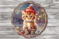 Christmas Decor. Red Cat Round Pattern 4 PNG sublimations Product Image 3