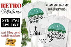 Retro Christmas SVG "Winter wonderland" quote for crafting Product Image 2