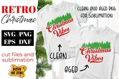 Retro Christmas SVG "Christmas Vibes" quote. Vintage design Product Image 2