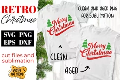 Retro Christmas SVG "Merry Christmas" quote. Vintage design Product Image 2