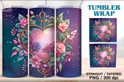 Romantic Night Sublimation 20 oz Tumbler Wrap Product Image 1