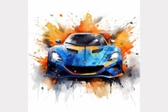 sport car set in watercolor Clipart Bundle- 10, JPG Product Image 2