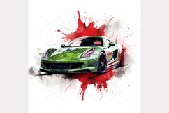 sport car set in watercolor Clipart Bundle- 10, JPG Product Image 7