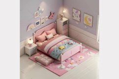 Girl room isometric 3d Clipart Bundle- 10 JPG Product Image 8