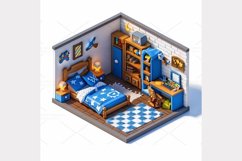 Boy room isometric 3d Clipart Bundle- 10 JPG Product Image 4