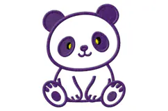 Cute Panda Outline Embroidery Design Product Image 2
