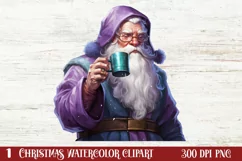 Christmas Purple Santa Claus Sublimation, Christmas PNG Product Image 1