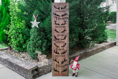 Festive reindeer SVG design featuring Santa’s reindeer names, scalable for DIY holiday signs, home décor, and craft projects.