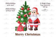 Santa Claus sublimation design, Christmas tree Santa PNG Product Image 1