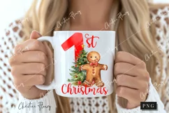 Red 1st Christmas Gingerbread PNG | Christmas PNG Product Image 2