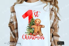 Red 1st Christmas Gingerbread PNG | Christmas PNG Product Image 3