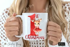 Red 1st Christmas Deer PNG | Christmas PNG Product Image 2