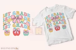 1st Grade Teacher SVG T-shirt, Teacher Coquette Pencil Bow Product Image 2