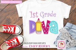 Back to School 1st Grade Diva Applique Embroidery Design Product Image 3