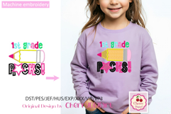 1st Grade Rocks Pencil Applique - Machine Embroidery File Product Image 2
