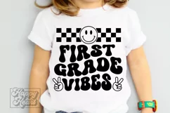 1st Grade Vibes SVG - Retro Back To School PNG - First Grade Product Image 1