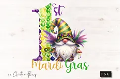 1st Mardi Gras Gnome PNG, Mardi Gras PNG Product Image 4