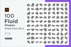 Abstract Fluid Shape stripe lines Set 100 V 2 Product Image 1
