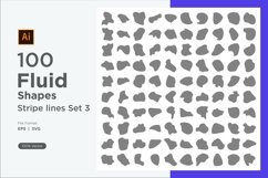 Abstract Fluid Shape stripe lines Set 100 V 3 Product Image 1