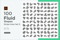 Abstract Fluid Shape stripe lines Set 100 V 5 Product Image 1